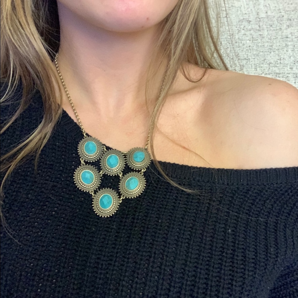 Lucky Brand Turquoise & Gold Necklace